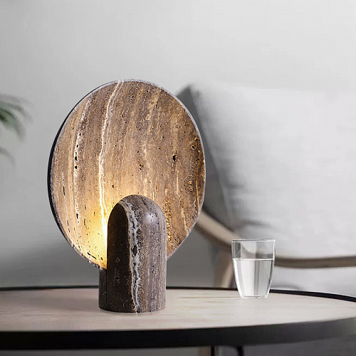 Настольный дизайнерский светильник BLACK TRAVERTINE SCULPTED LAMP